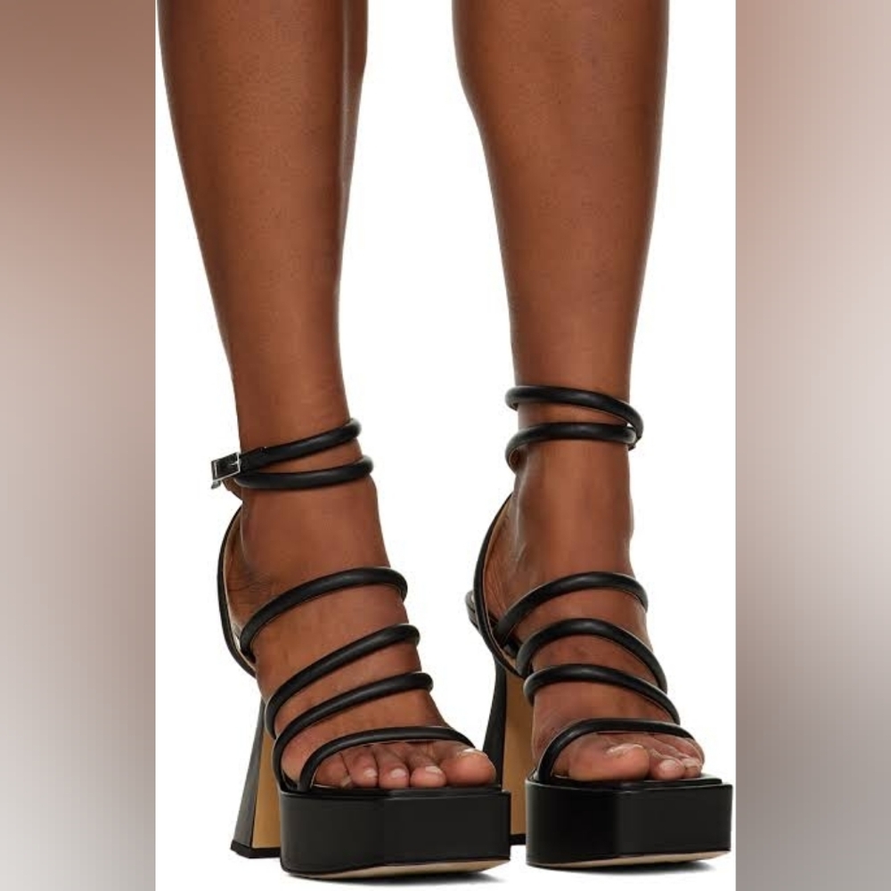 MACH&MACH Black Platform 140 Heeled Sandals